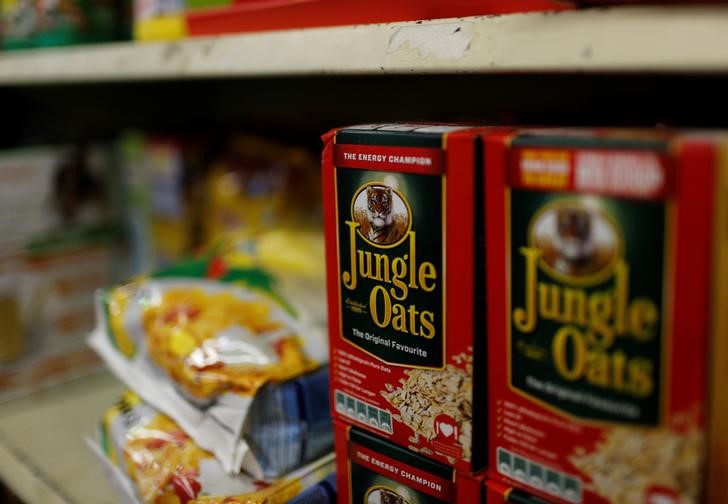 Boxes of Jungle Oats, one of Tiger Brands’ original products. Picture: REUTERS / MIKE HUTCHINGS