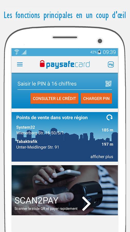 Android application paysafecard - prepaid payments screenshort