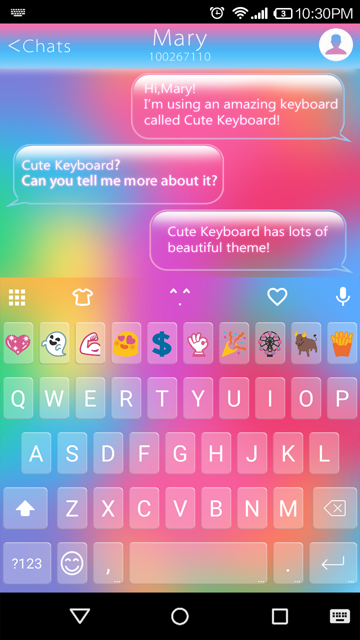 Android application Rainbow Love Emoji Keyboard screenshort