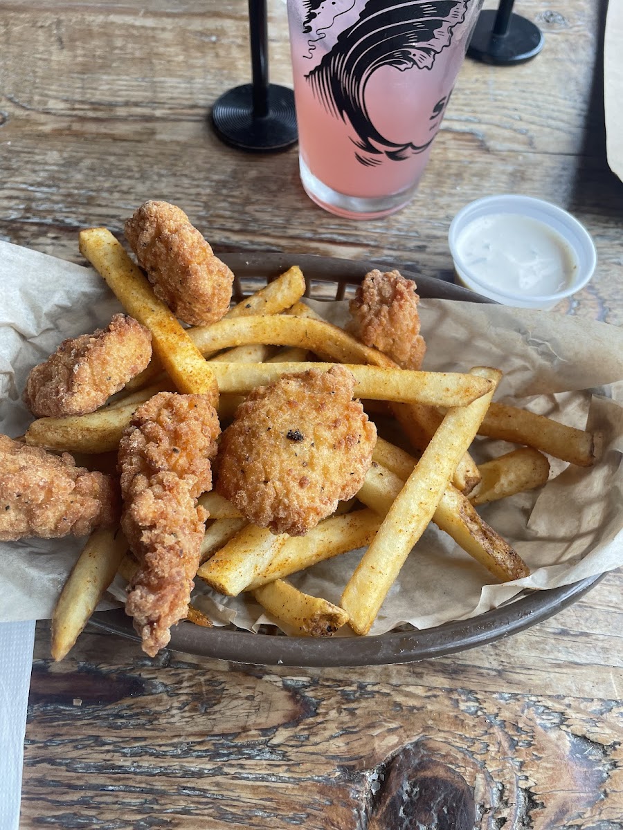 Chicken nugget and fries