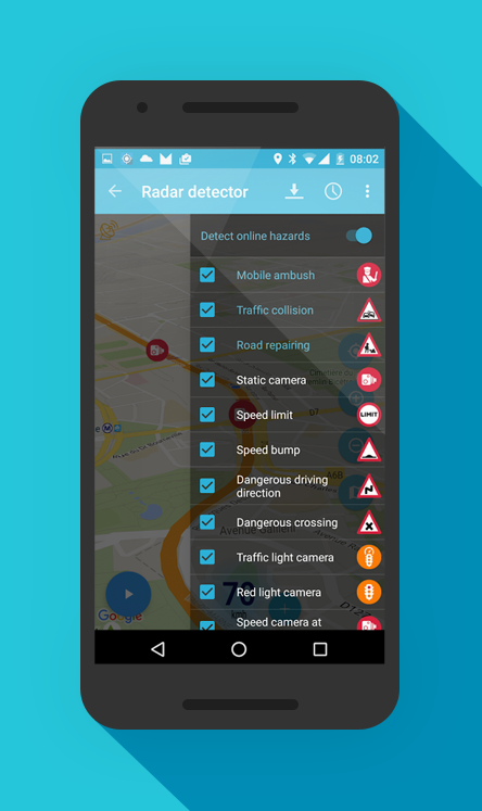 Radar detector — приложение на Android
