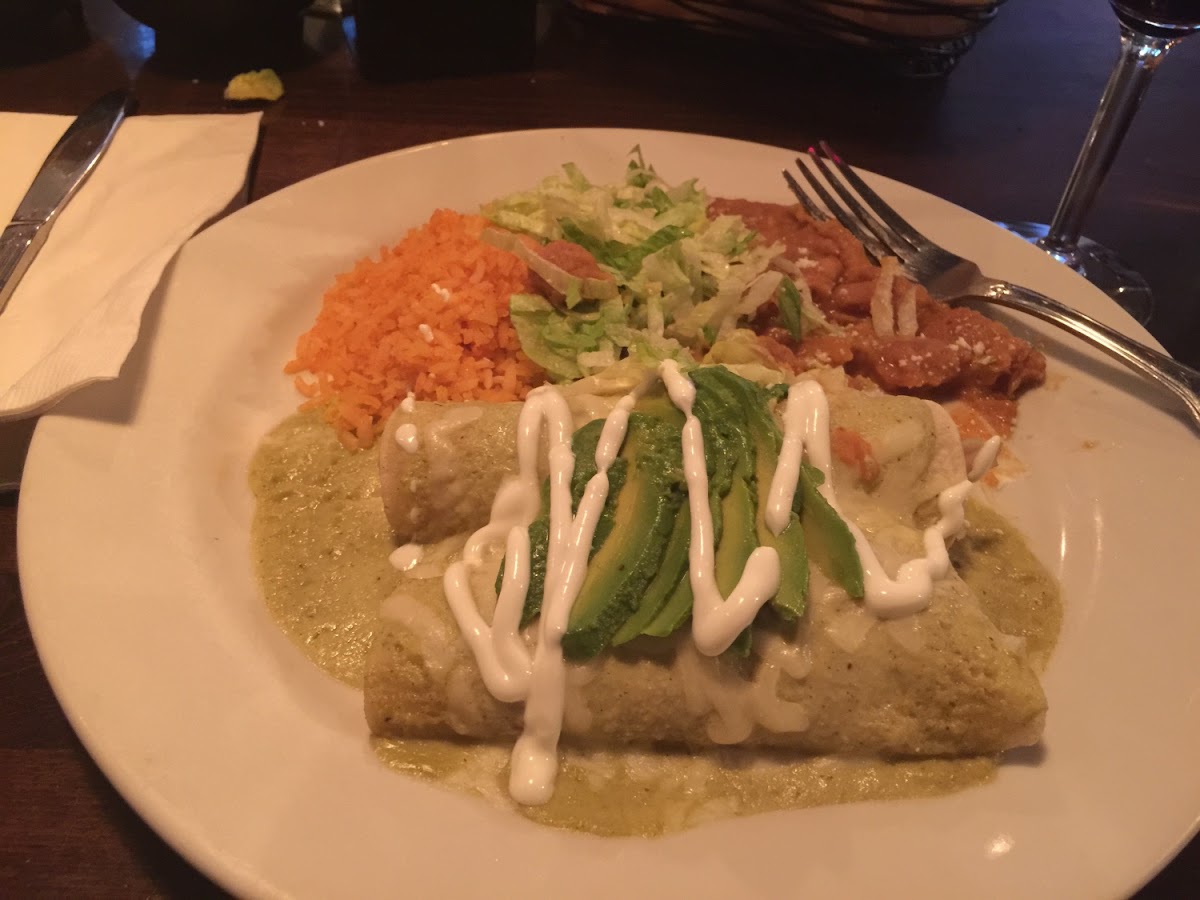 Gfree enchilada's.  All items that are Gfree on menu are marked.