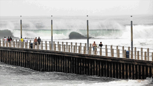 The Durban North Pier is buffeted by 8m to 10m swells