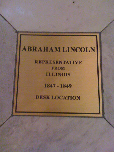 ABRAHAM LINCOLN REPRESENTATIVE FROM ILLINOIS 1847-1849 DESK LOCATION   More information on Abraham Lincoln's many connections with the U.S. Capitol can be found...