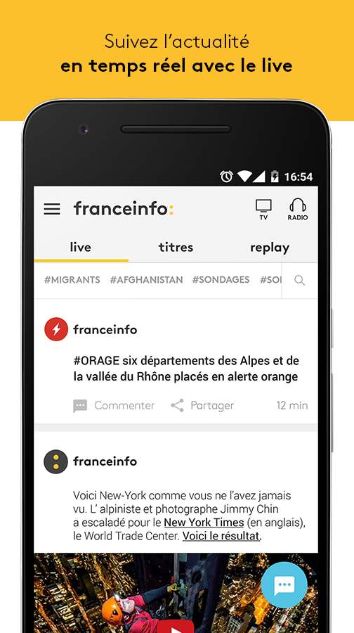 Android application franceinfo: actualités et info screenshort