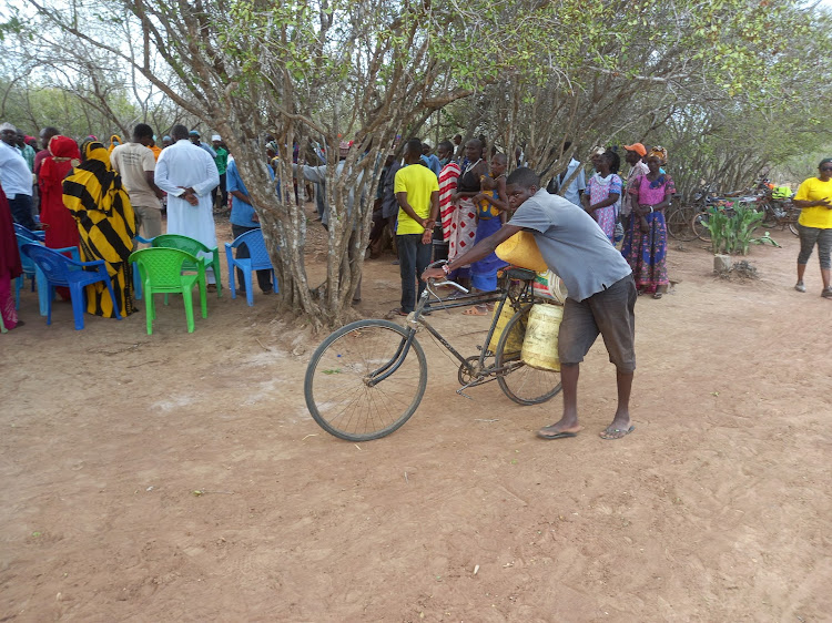 A resident fetches water in Lunga Lunga, Kwale county.