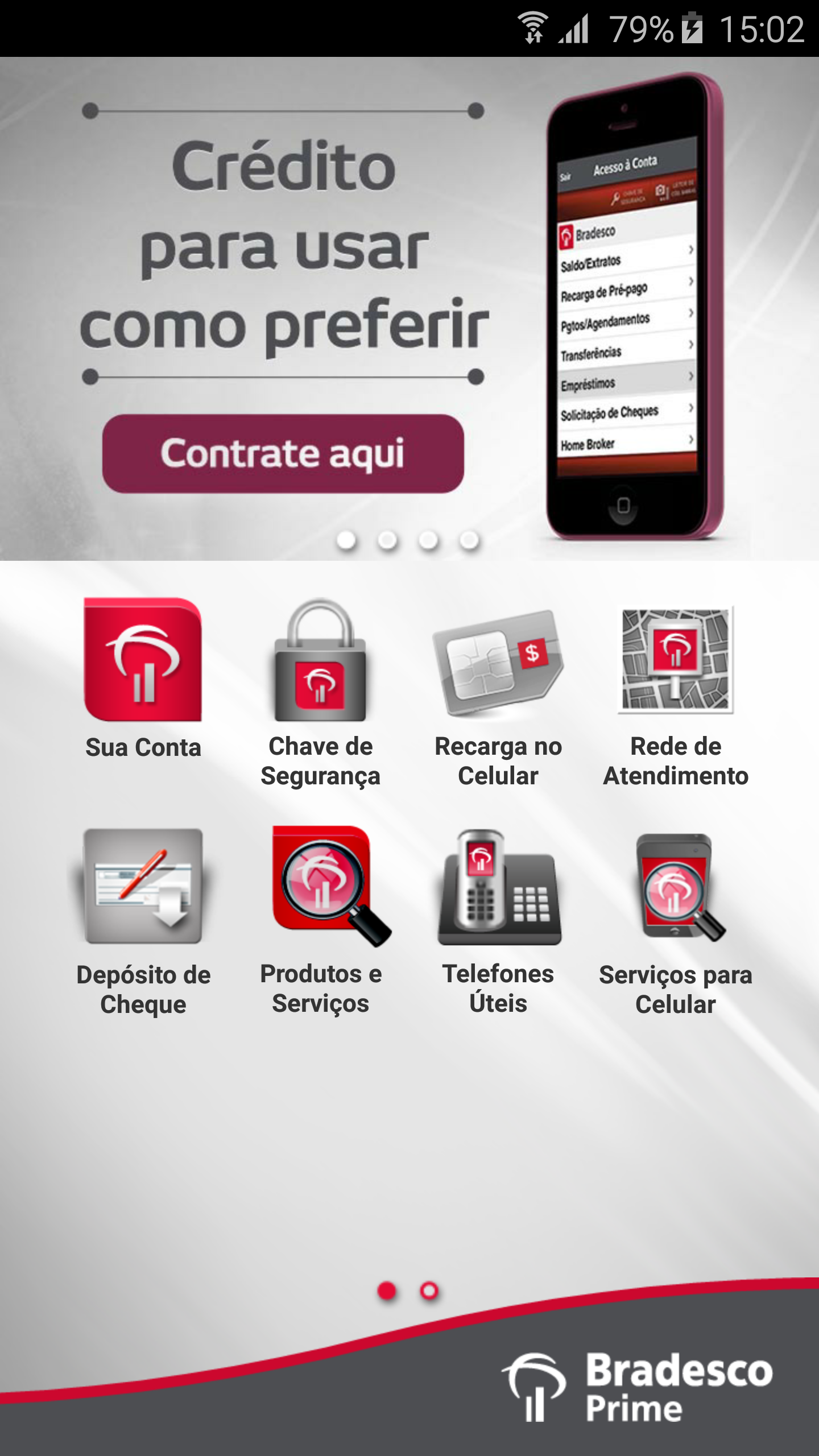Android application Bradesco Prime screenshort