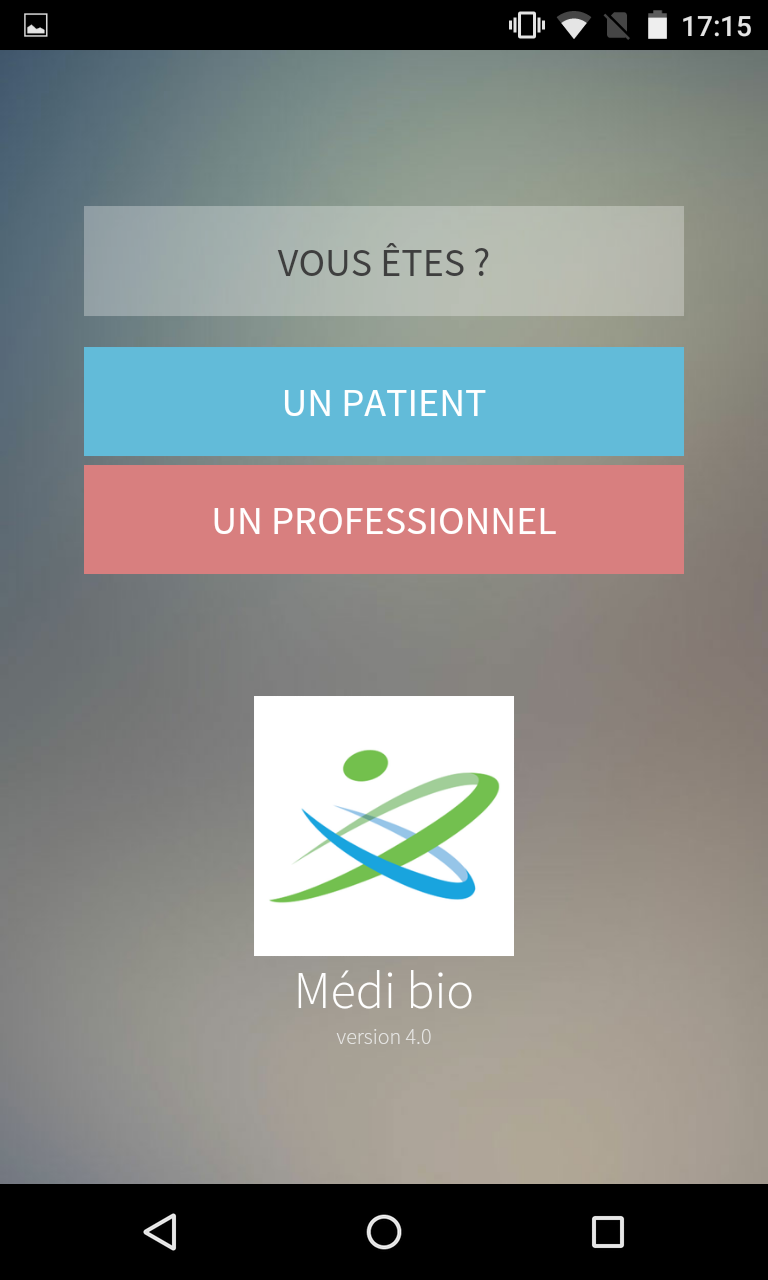 Android application Médi bio screenshort