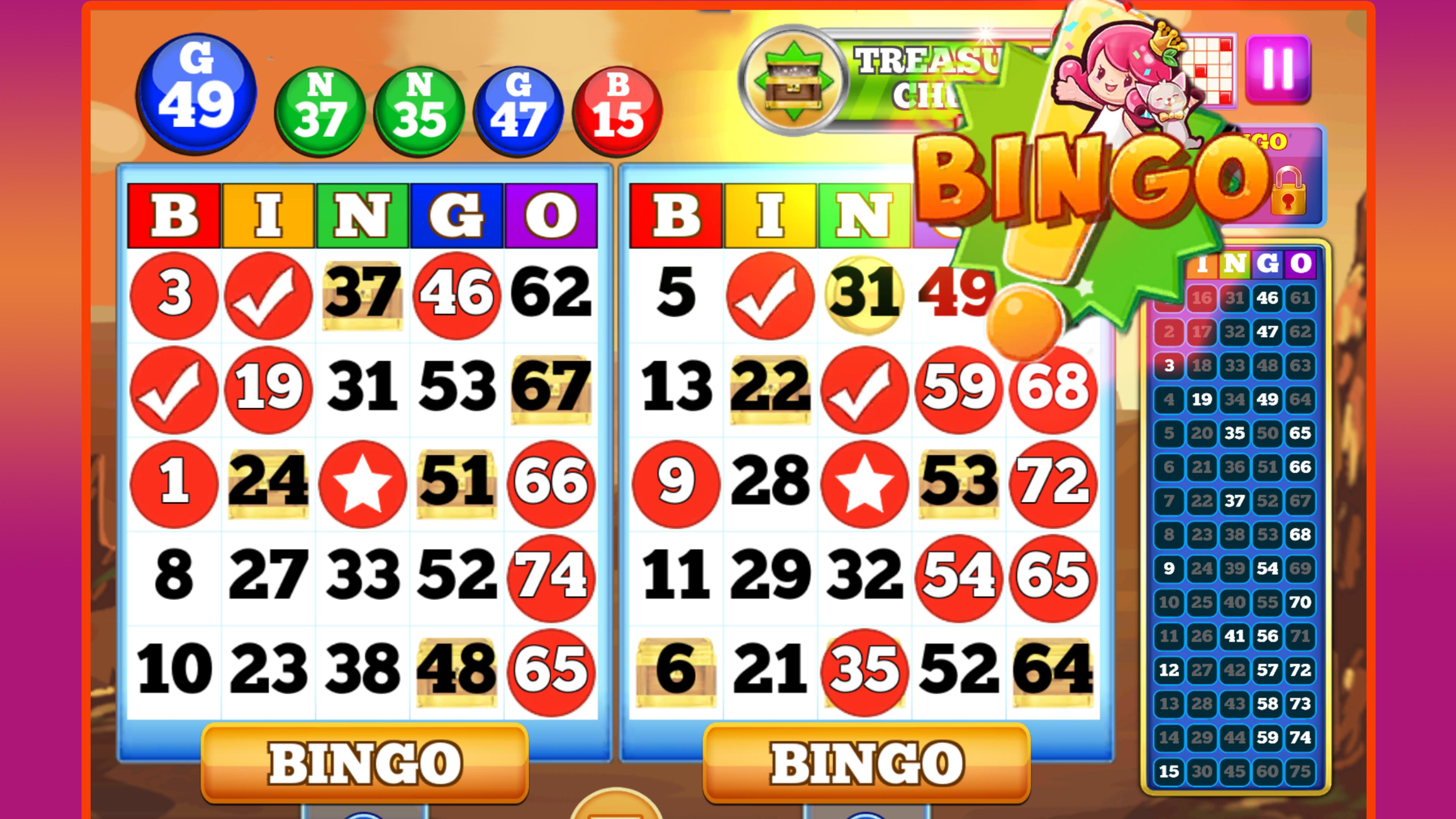 Android application Bingo! screenshort