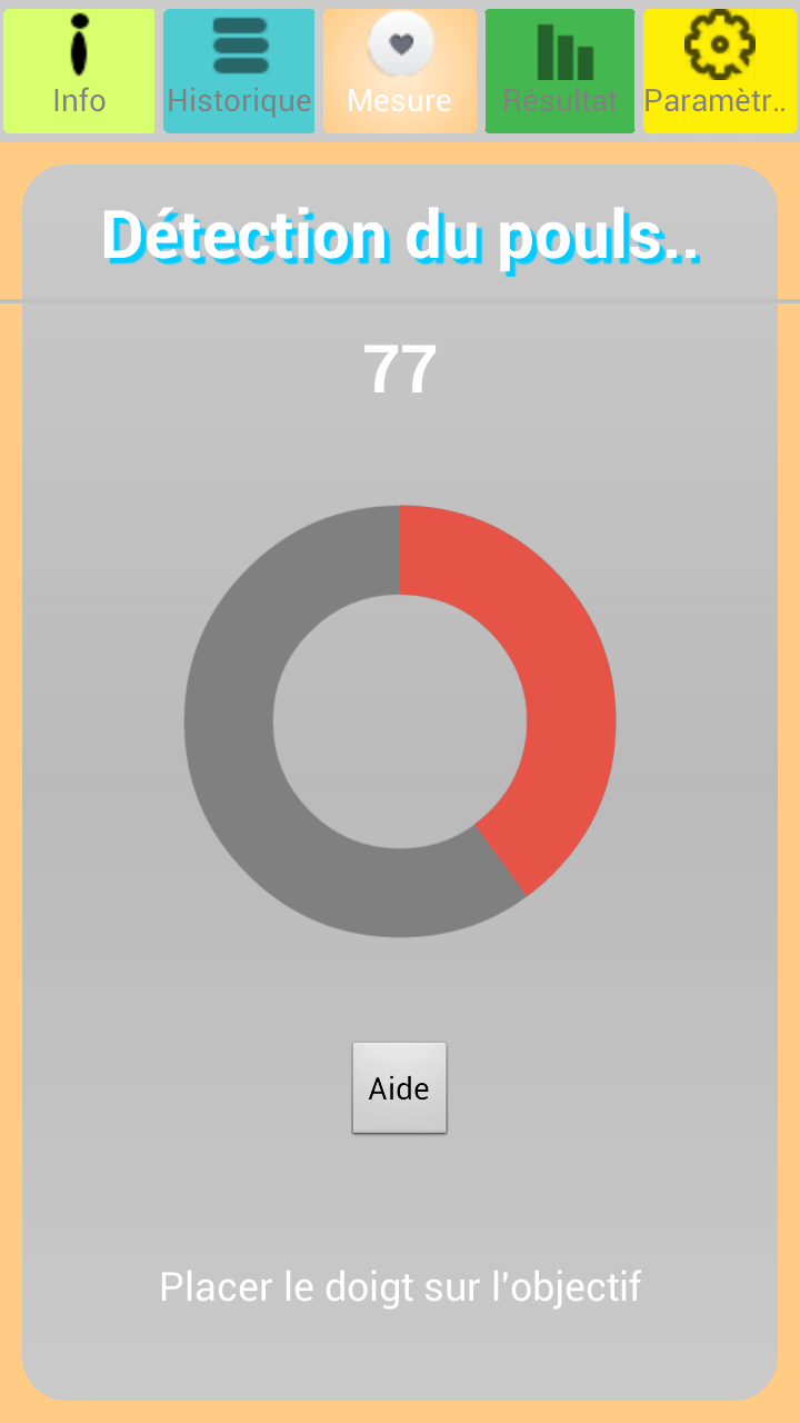 Android application Pulse Rate screenshort