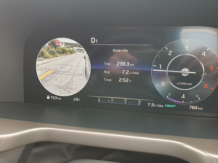 A live view of the blind spot is projected in the instrument cluster when you activate the turn signal to change lanes. Picture: DENIS DROPPA