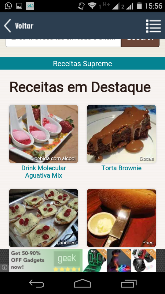 Android application Receitas Supreme screenshort