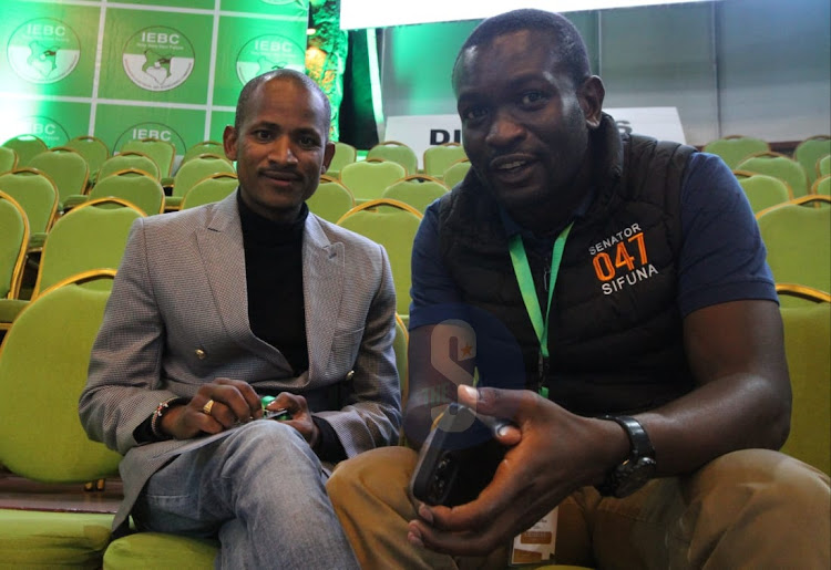 Embakasi East MP Babu Owino and Nairobi senator-elect Edwin Sifuna on August 11, 2022.