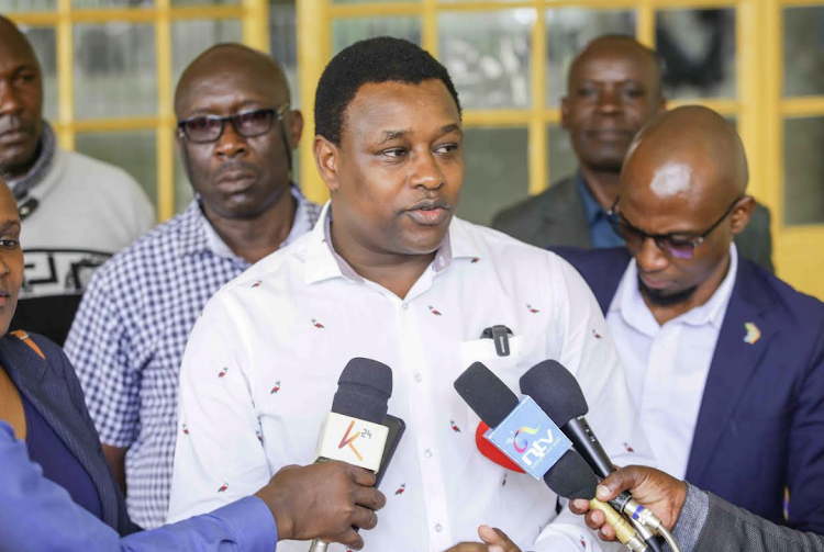 BAT Kenya Scientific Engagement Manager Douglas Weru address the press on the side-lines of a public participation workshop in Eldoret on May 6, 2024/HANDOUT