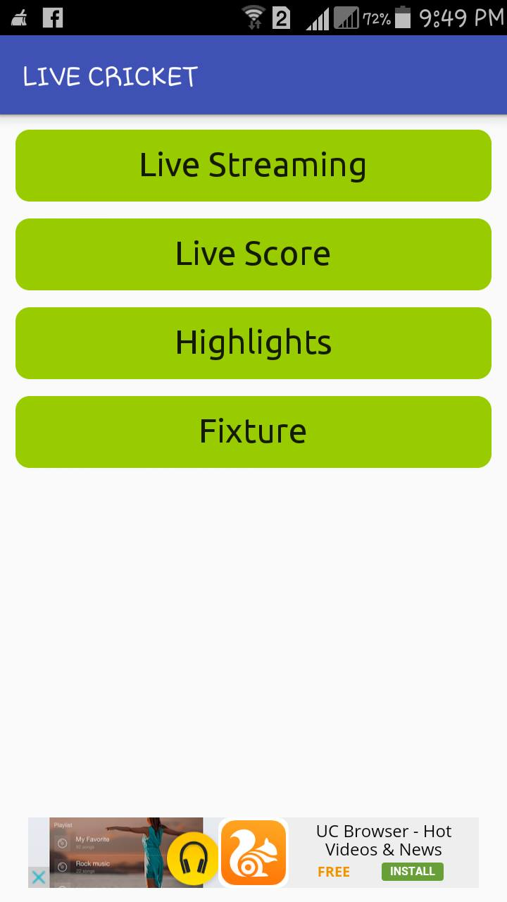 Android application Live Cricket Streaming screenshort