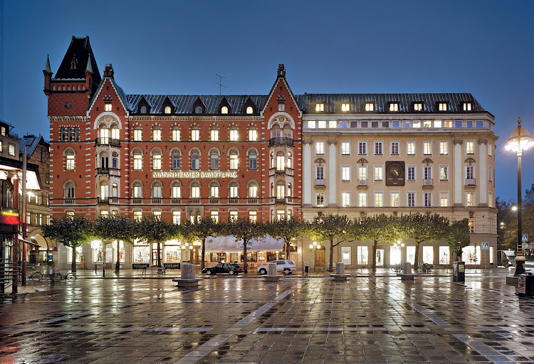 The iconic facade of the Nobis Hotek on Norrmalmstorg Square