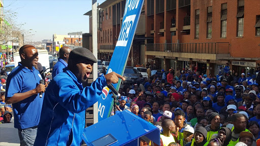 Solly Msimanga addresses Democratic Alliance supporters on 30 June 2016.