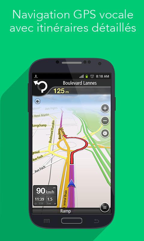 Android application Navfree GPS World screenshort