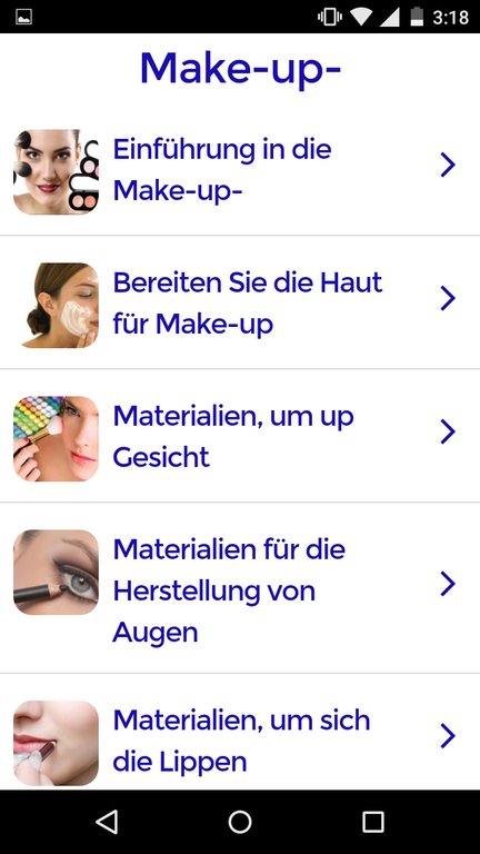 Android application Makeup Course screenshort