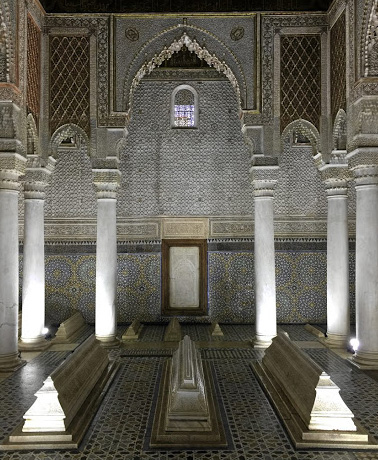 The interior of the Saadian Tombs
