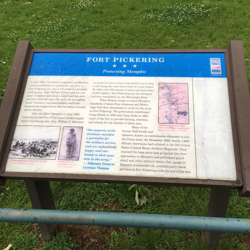 FORT PICKERINGProtecting Memphis In June 1861, Confederate supporters in Memphis erected earthworks to protect the city here at Fort Pickering, the site of a frontier-era fortified trading post....