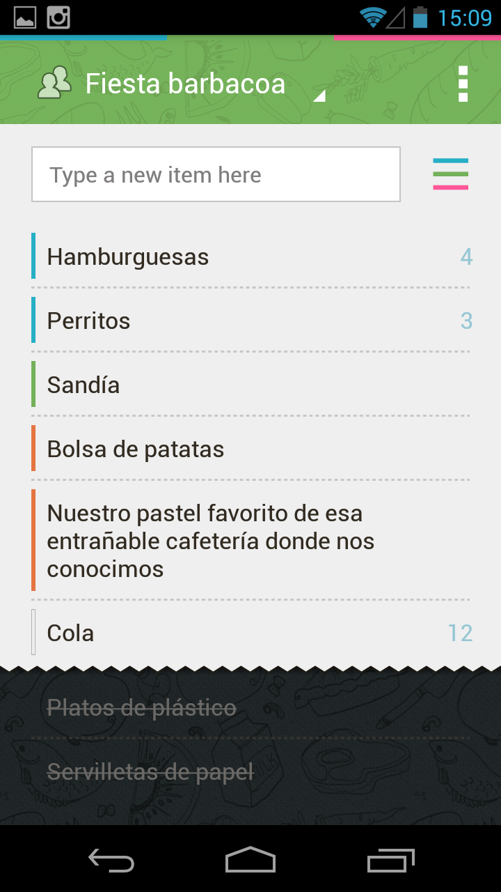 Android application Buy Me a Pie! Grocery List Pro screenshort