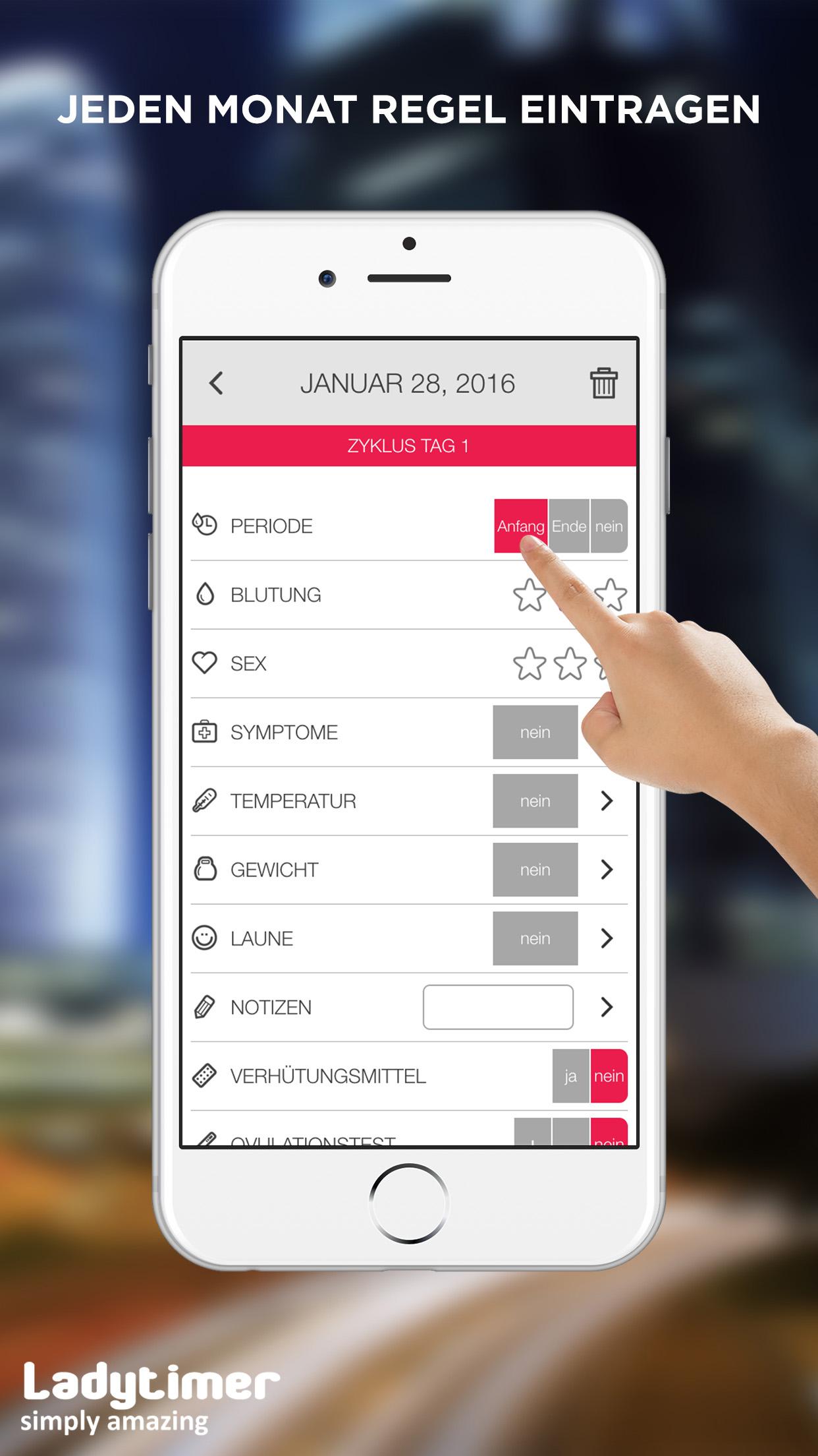 Android application Ladytimer Ovulation Calendar screenshort