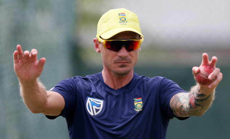 South Africa's fast bowler Dale Steyn stretches during a practice session on July 19 2018 ahead of their second test cricket match against Sri Lanka in Colombo.