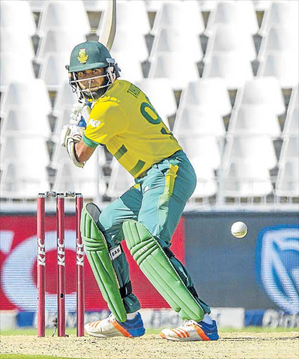 THRILLING ENTERTAINMENT: Imran Tahir of South Africa during the second KFC T20 International against Sri Lanka at Bidvest Wanderers Stadium yesterday. Proteas lost by three wickets Picture: GALLO IMAGES