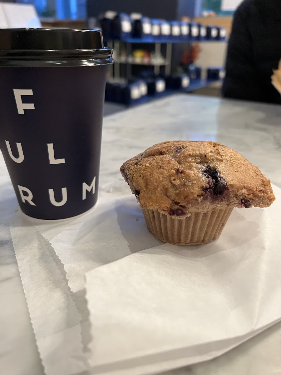 Latte with GF blueberry muffin (taken and shared 10/2021)