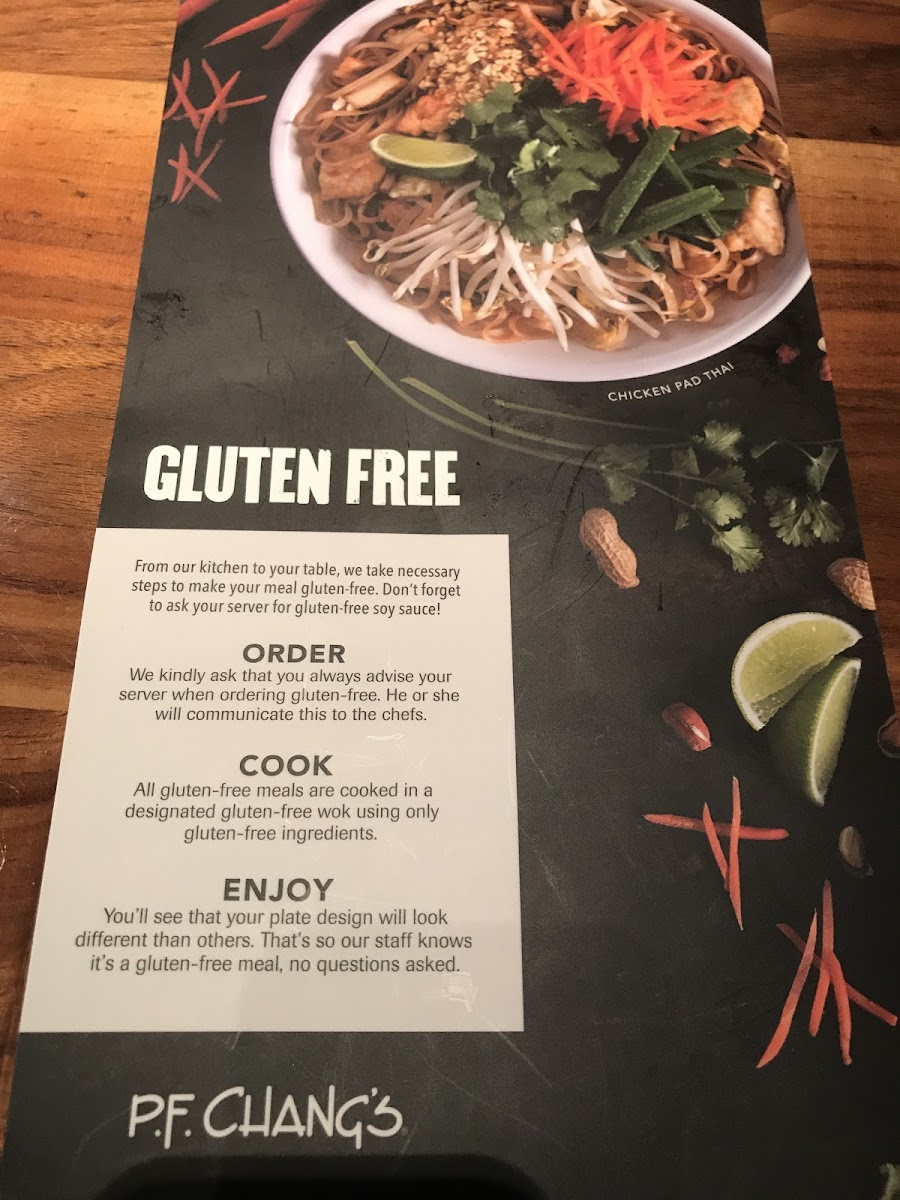 P.F. Chang's gluten-free menu