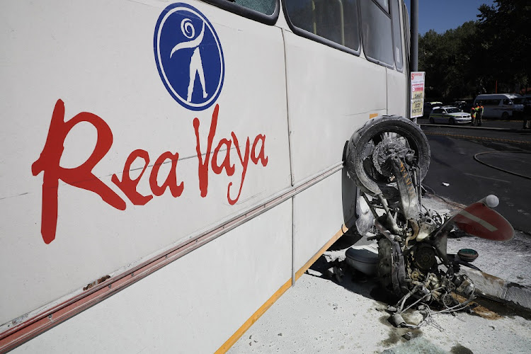 A father and a child died after a Rea Vaya bus ploughed into their motorcycle at Empire road in Parktown, Johannesburg