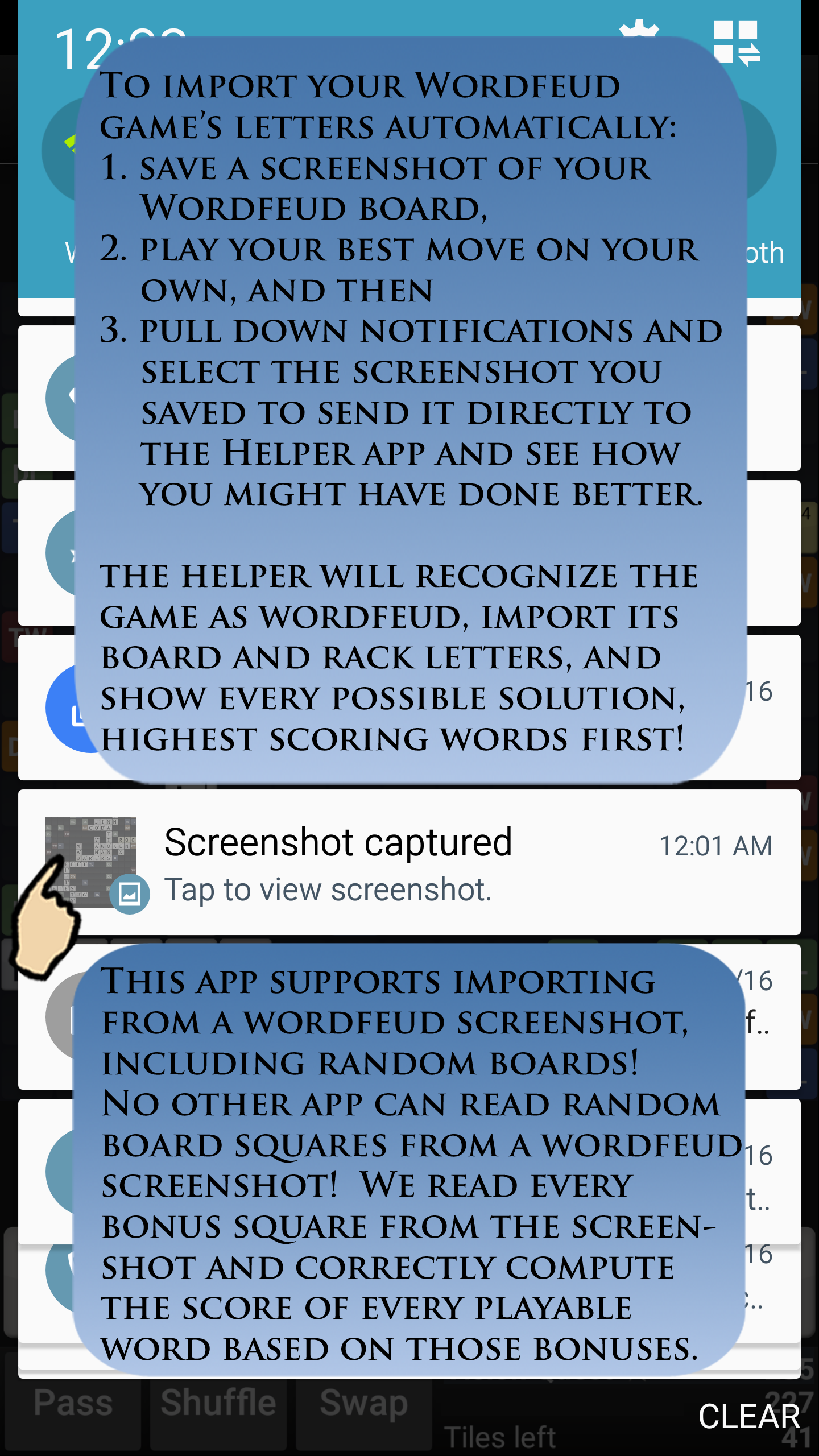 Android application Helper for Wordfeud screenshort