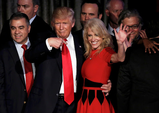 U.S. President-elect Donald Trump celebrates at his election night rally in Manhattan, New York, U.S., November 9, 2016.