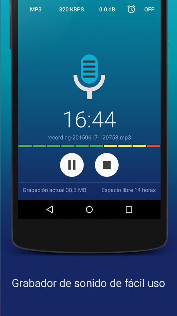 Android application Hi-Q MP3 Voice Recorder (Pro) screenshort