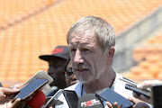 Stuart Baxter (Coach of Bafana Bafana) during the South African national mens soccer team training session at FNB Stadium on November 16, 2018 in Johannesburg, South Africa. 