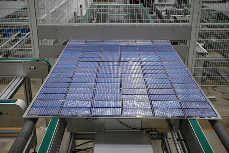 A solar panel rolls off the assembly line at the Meyer Burger Technology plant ahead of its closure, in Freiberg, Germany, March 12, 2024. Picture: REUTERS/Annegret Hilse