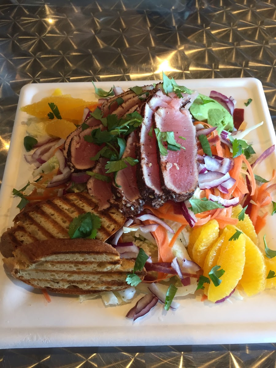 Citrus salad with seared ahi.