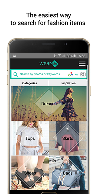 Android application Weardex, Fashion Visual Search screenshort