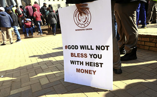 Cash-in-transit security guards staged a protest at Beyers Naude Square, Johannesburg CBD, to highlight their plight in heists.