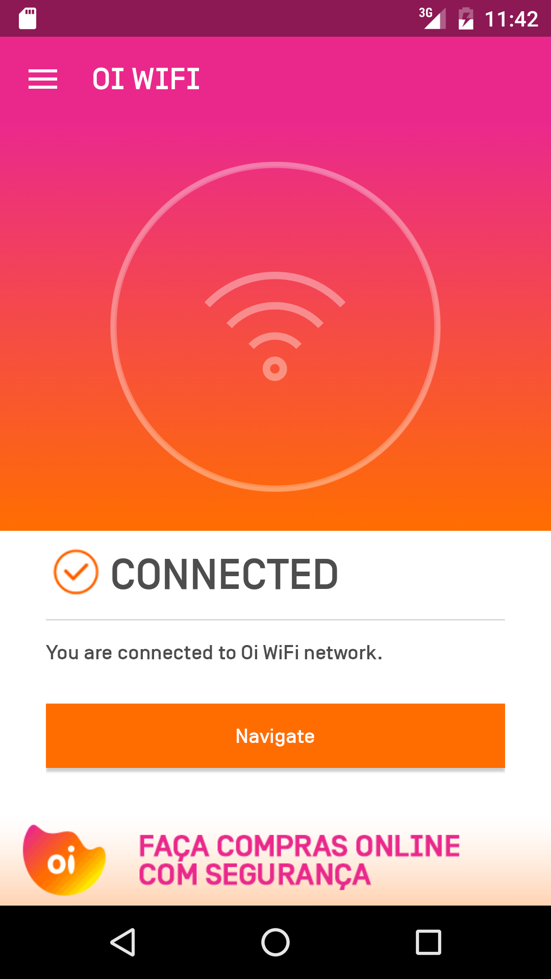 Android application Oi WiFi screenshort