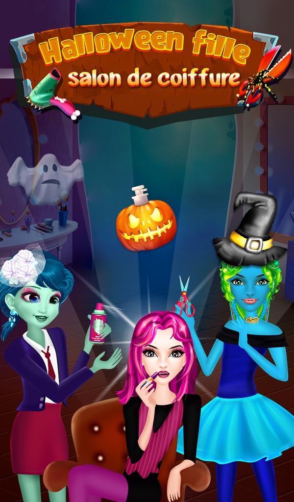 Android application Halloween Girl Hair Salon screenshort