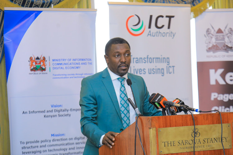 ICT Authority Chairperson Sylvanus Maritim during a breakfast briefing on the upcoming Connected Africa Summit 2024 at The Serena Sarova Hotel, Nairobi on April 15, 2024.