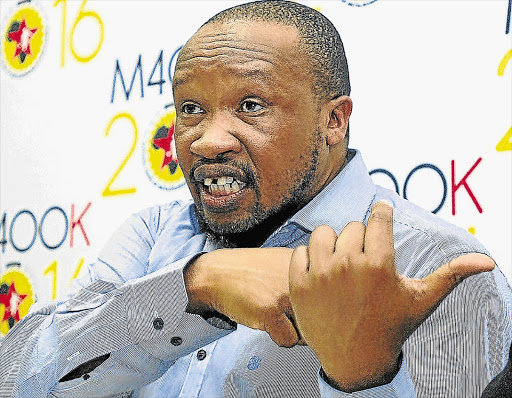 ON THE ATTACK: Numsa general secretary Irvin Jim at a press conference in Newtown, Johannesburg, yesterday. He said the ANC had been captured by a few 'filthy rich' blacks led by Cyril Ramaphosa