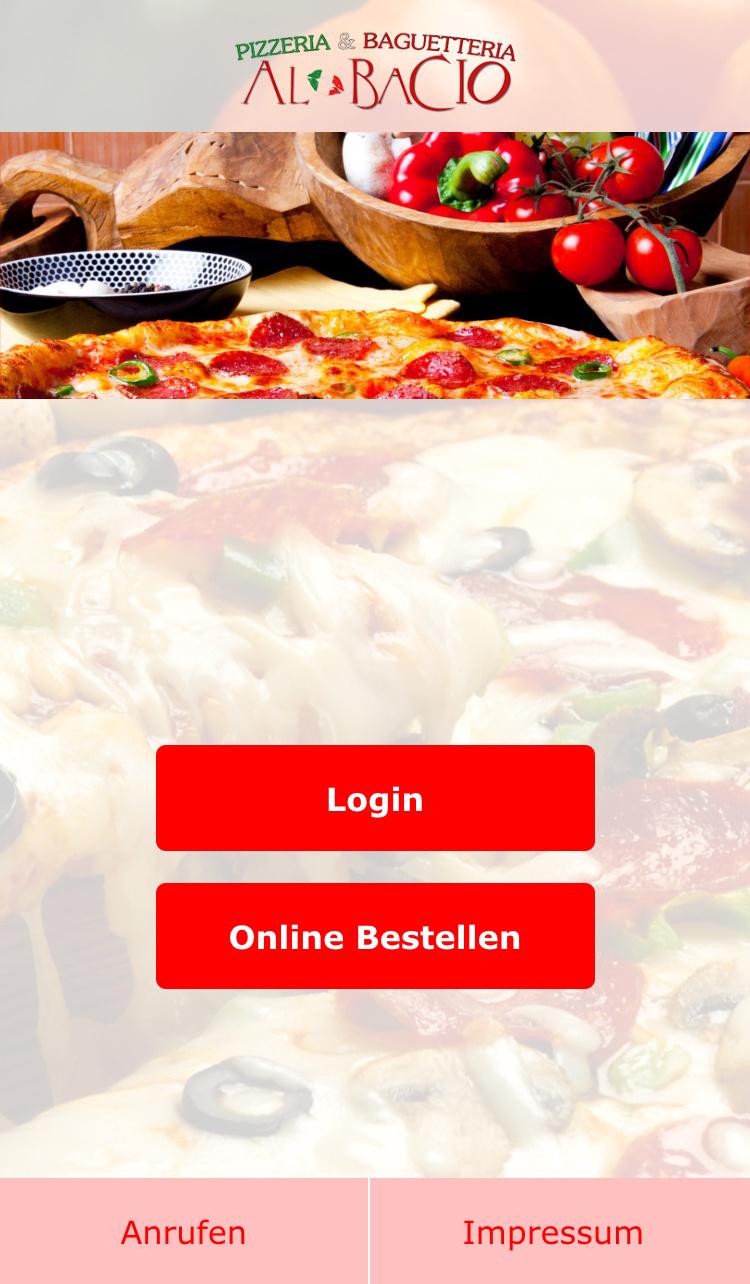 Android application Pizzeria Al Bacio screenshort