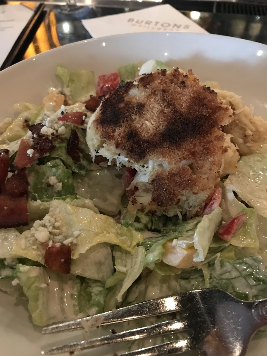 House salad with crab cake. It was hard to believe this crab cake could be GF but it definitely was. I’m Celiac and ZERO reaction