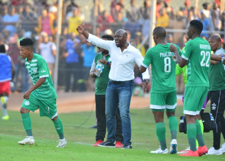 Stephen Komphela coach of Bloemfontein Celtic during the Absa Premiership match between Black Leopards and Bloemfontein Celtic at Thohoyandou Stadium on September 16, 2018 in Thohoyandou, South Africa.