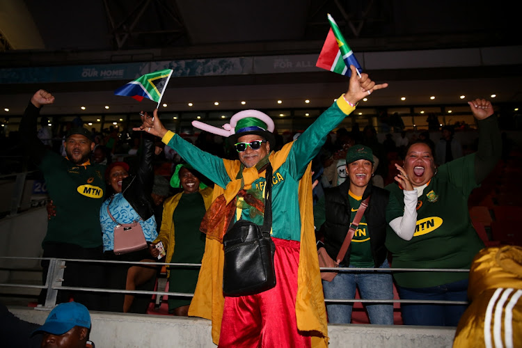 Springbok supporters are shown at Nelson Mandela Bay stadium in Gqeberha on October 28 2023. Pictured: WERNER HILLS