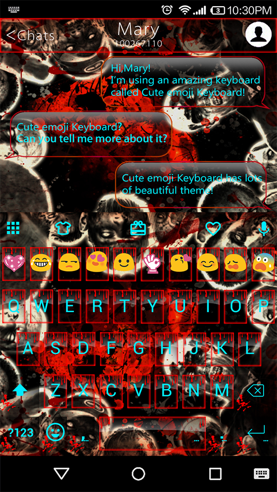 Android application Zombie Emoji Keyboard Theme screenshort