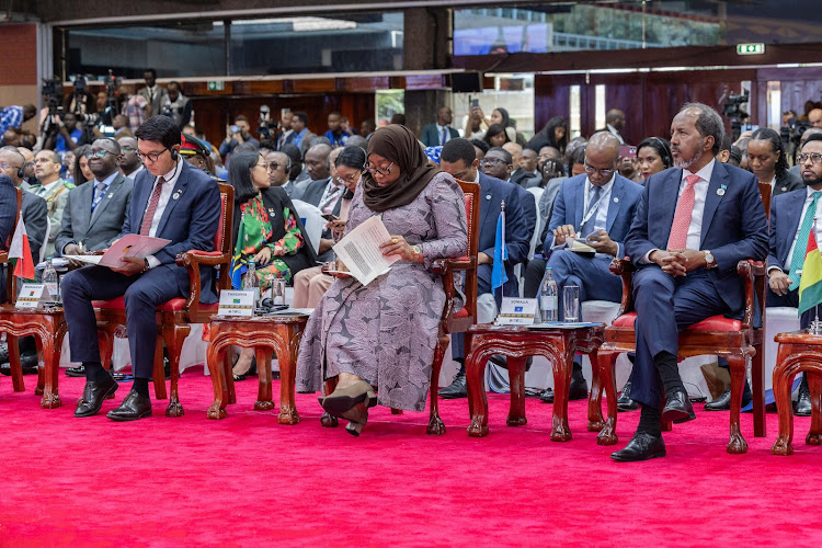 Some of the African Heads of state and Government at the International Development Association (IDA21) summit in Nairobi on April 29, 2024.